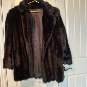 Elegant Brown Faux Fur Coat